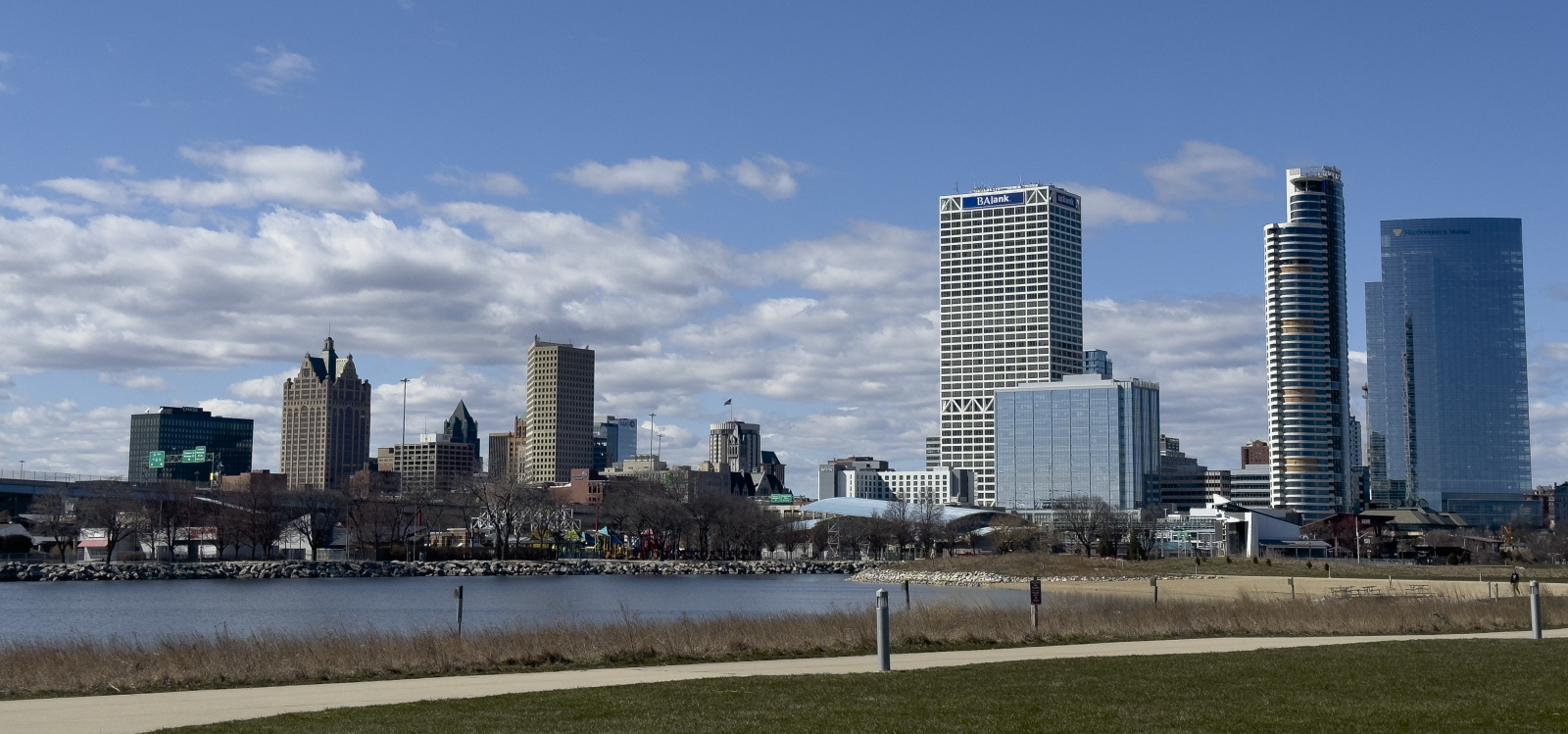 The Milwaukee Skyline on a sunny day.